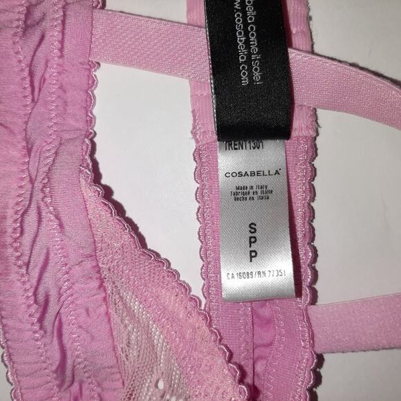 NWOT Cosabella Pink Lace Triangle Bra Petite Small - Picture 6 of 11
